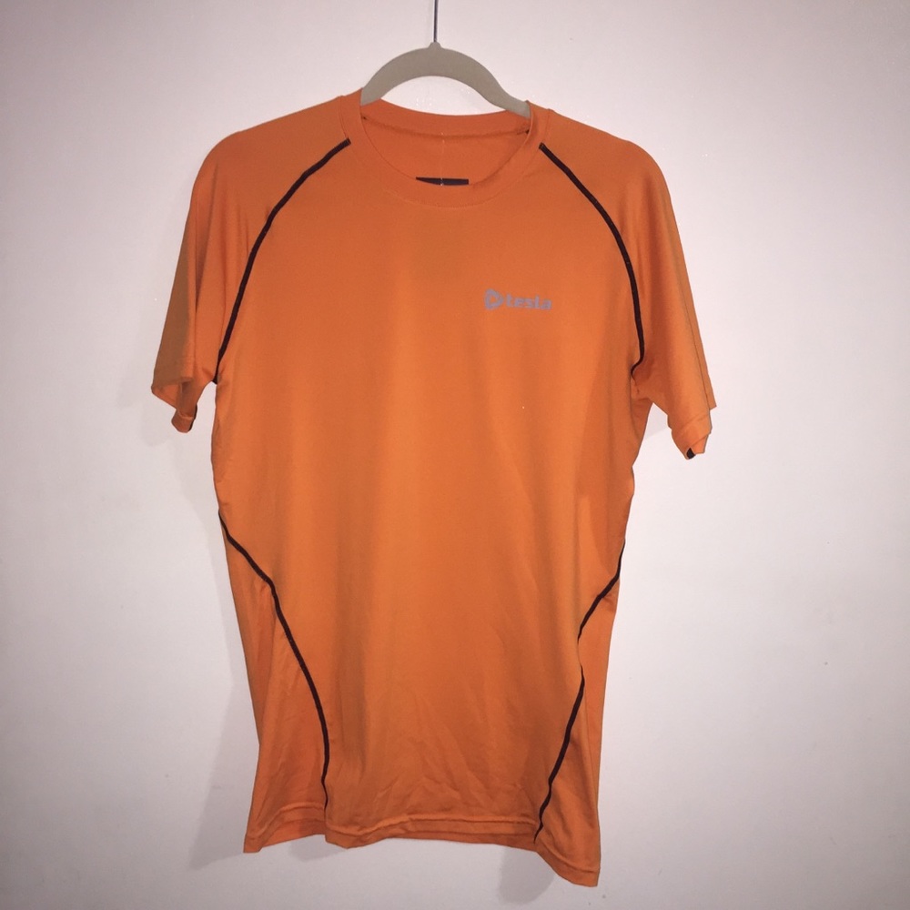 Tesla orange active tee. XL